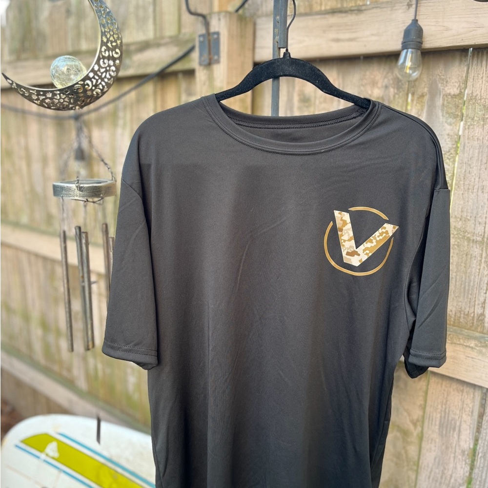 Black T-Shirt with Gold Logo